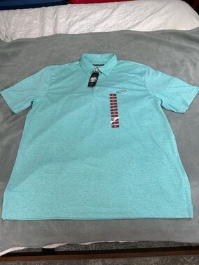 Greg Norman Collection Aqua Heather Performance Polo Shirt